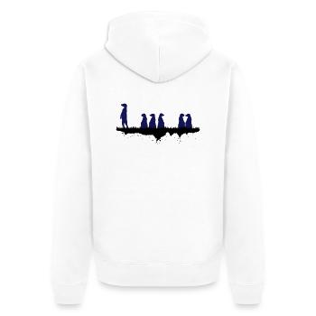 Afrikanische Erdmaennchen - Unisex Premium Bio Zip Hoodie - Weiß - Hinten - Thijin (182cm)