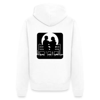 Banque de pleine lune - Veste à capuche bio Premium Unisexe - blanc - Dos - Thijin (182cm)