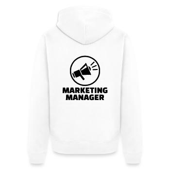 Marketing Manager - Unisex Premium Bio Zip Hoodie - Weiß - Hinten - Thijin (182cm)