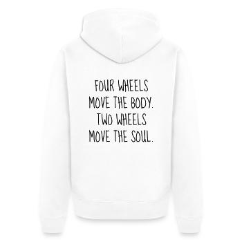 Biker Motorbike Motorrad Moto Motard Speed Sport - Unisex Premium Organic Zip Hoodie - white - Back - Thijin (182cm)
