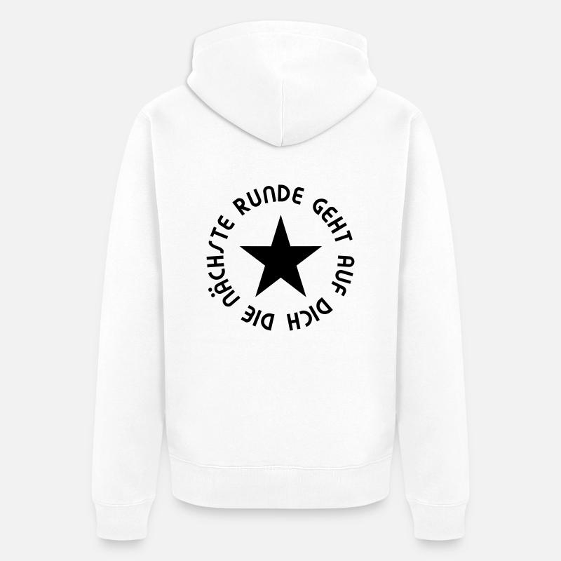 Nächste Runde - Unisex Premium Bio Zip Hoodie - Weiß