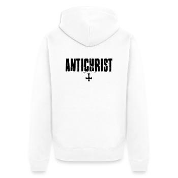 Antichrist Lucifer 666 - Unisex Premium Bio Zip Hoodie - Weiß - Hinten - Thijin (182cm)