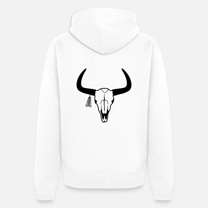 crâne d'animal - Veste à capuche bio Premium Unisexe - blanc