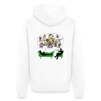 therapeut_psychologe_10201603 - Unisex Premium Bio Zip Hoodie - Weiß - Hinten - Thijin (182cm)