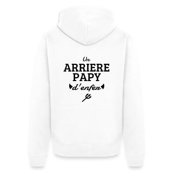 Papy / Grand Père / Famille / Papi / Drôle / Pépé - Veste à capuche bio Premium Unisexe - blanc - Dos - Thijin (182cm)