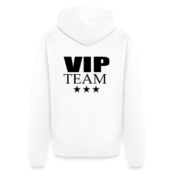 sterne team logo member stempel vip person wichti - Unisex Premium Bio Zip Hoodie - Weiß - Hinten - Thijin (182cm)