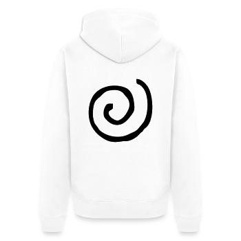 Spirale rund - Unisex Premium Bio Zip Hoodie - Weiß - Hinten - Thijin (182cm)