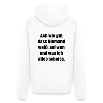 Lustiger cooler Spruch - Unisex Premium Bio Zip Hoodie - Weiß - Hinten - Thijin (182cm)