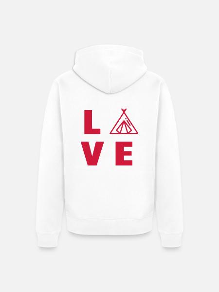 Camping / Camper / Zelt / Wandern - Unisex Premium Bio Zip Hoodie - Weiß