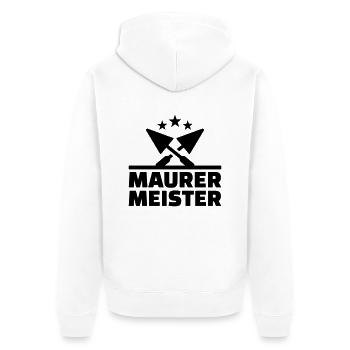 Maurer - Unisex Premium Bio Zip Hoodie - Weiß - Hinten - Thijin (182cm)
