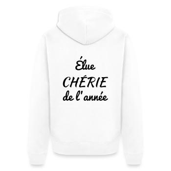 Amour / Saint Valentin / Coeur / Bébé / Love - Veste à capuche bio Premium Unisexe - blanc - Dos - Thijin (182cm)