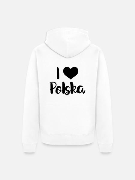 I love Polska - Unisex Premium Organic Zip Hoodie - white