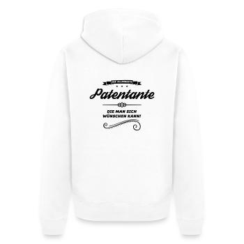 patentante allerbeste design - Unisex Premium Bio Zip Hoodie - Weiß - Hinten - Thijin (182cm)