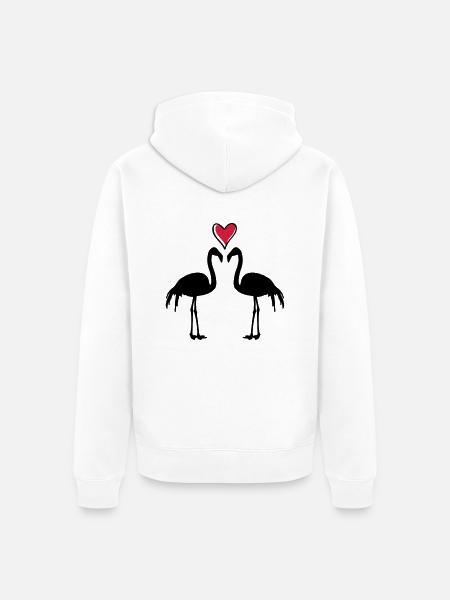 flamingo couple - Unisex Premium Bio Zip Hoodie - Weiß