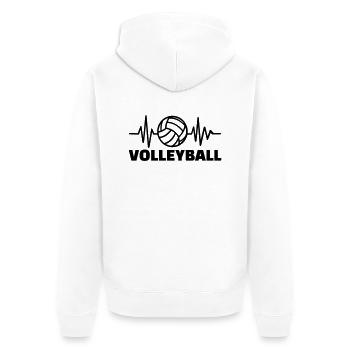 Volleyball - Unisex Premium Organic Zip Hoodie - white - Back - Thijin (182cm)