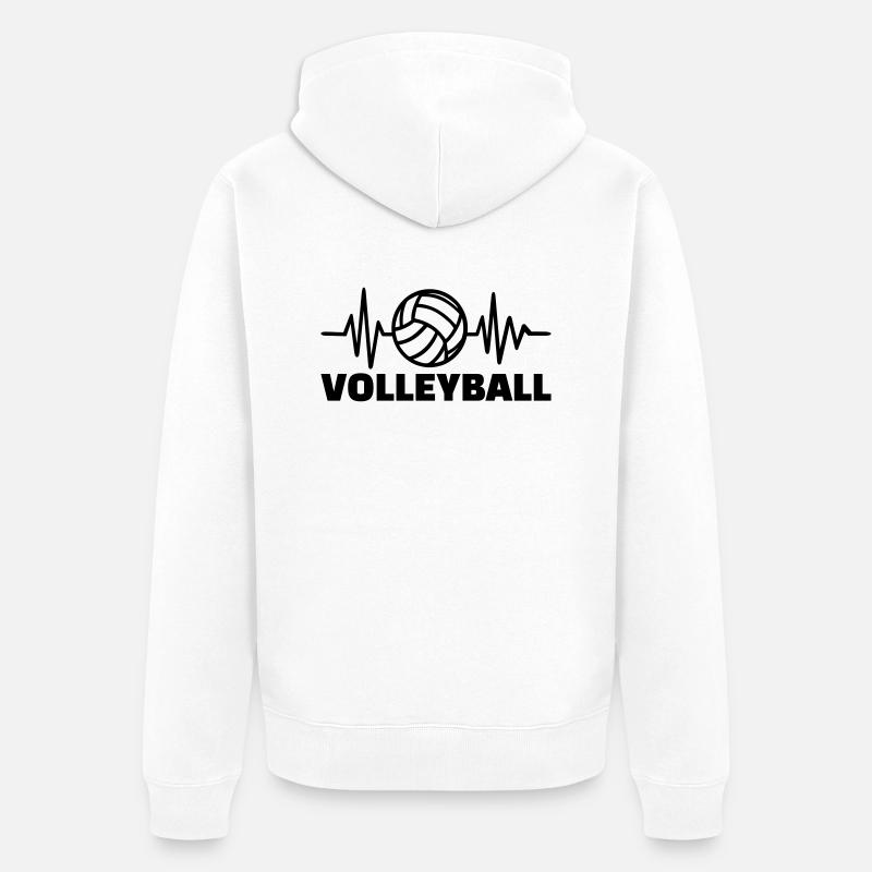 Volley-ball - Veste à capuche bio Premium Unisexe - blanc