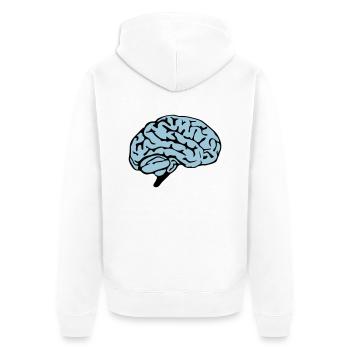 brain design - Unisex Premium Bio Zip Hoodie - Weiß - Hinten - Thijin (182cm)