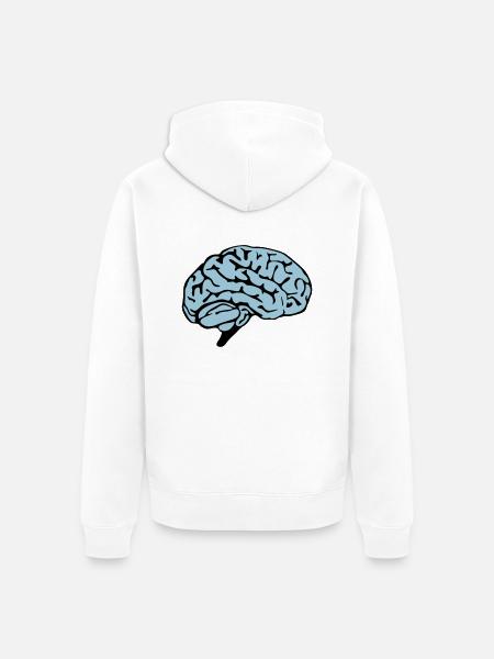 brain design - Unisex Premium Bio Zip Hoodie - Weiß