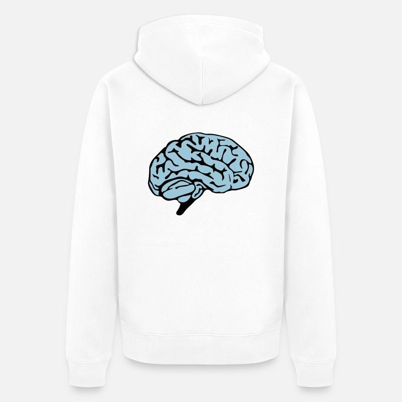 brain design - Unisex Premium Bio Zip Hoodie - Weiß