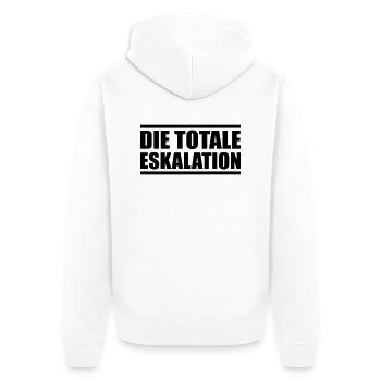 die totale eskalation design - Unisex Premium Bio Zip Hoodie - Weiß - Hinten - Thijin (182cm)