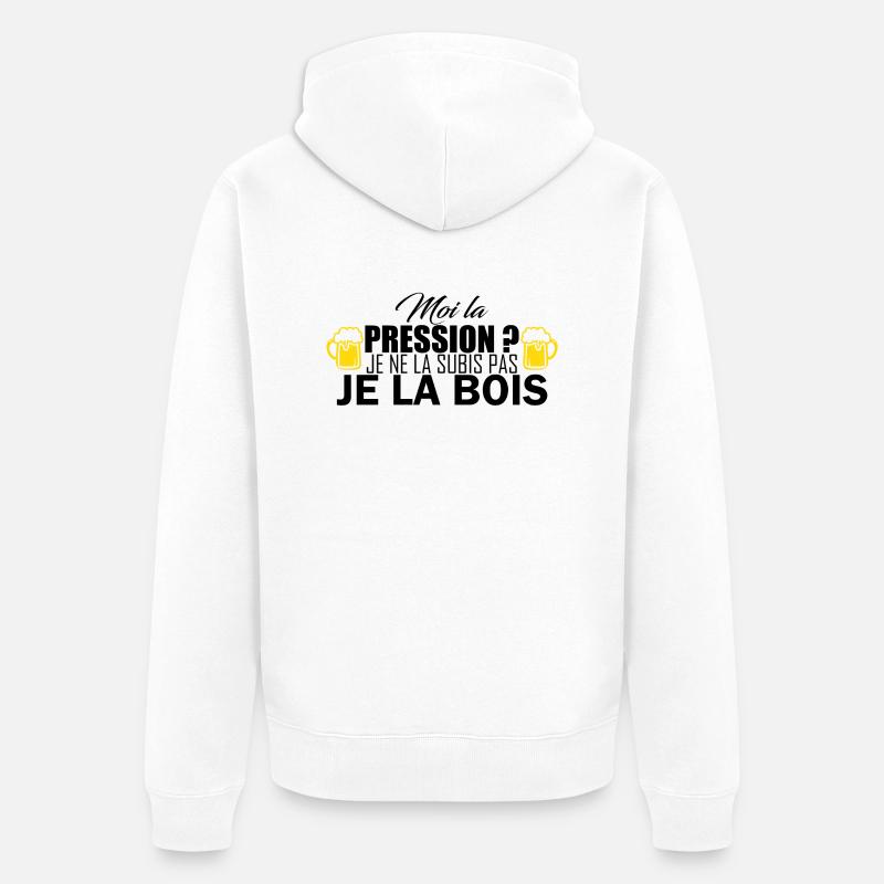 moi la pression - Veste à capuche bio Premium Unisexe - blanc