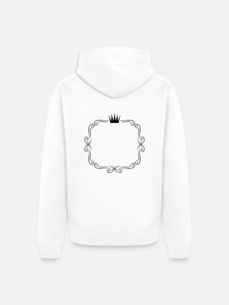 rahmen ornamente krone - Unisex Premium Bio Zip Hoodie - Weiß