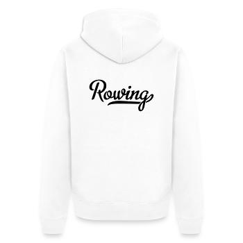 ROWING - Unisex Premium Bio Zip Hoodie - Weiß - Hinten - Thijin (182cm)