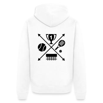 tennis - Unisex Premium Organic Zip Hoodie - white - Back - Thijin (182cm)