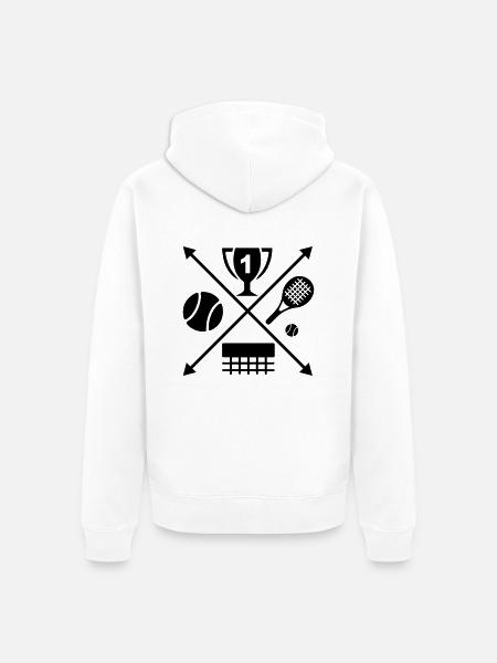tennis - Unisex Premium Organic Zip Hoodie - white