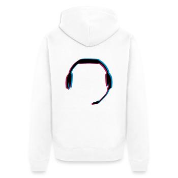 3D effect headset - Unisex Premium Organic Zip Hoodie - white - Back - Thijin (182cm)