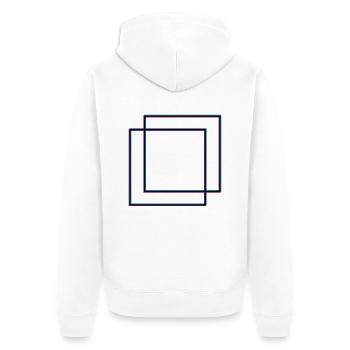 2 squares square - Unisex Premium Organic Zip Hoodie - white - Back - Thijin (182cm)