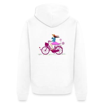 Just A Girl Who Loves Cycling Bicycle - Unisex Premium Bio Zip Hoodie - Weiß - Hinten - Thijin (182cm)