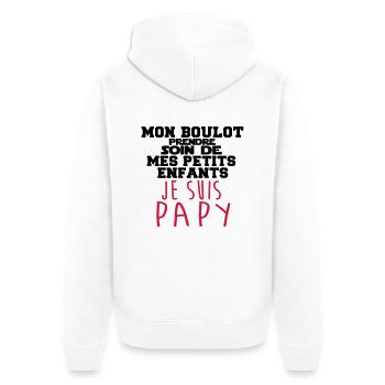 je suis papy - Veste à capuche bio Premium Unisexe - blanc - Dos - Thijin (182cm)