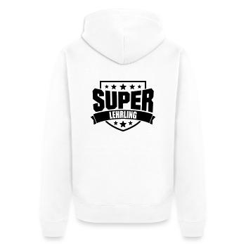 Super Lehrling - Unisex Premium Bio Zip Hoodie - Weiß - Hinten - Thijin (182cm)