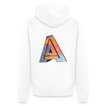 A - Unisex Premium Bio Zip Hoodie - Weiß - Hinten - Thijin (182cm)
