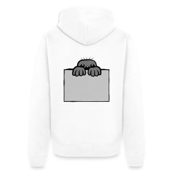 Mole shows shield - Unisex Premium Organic Zip Hoodie - white - Back - Thijin (182cm)