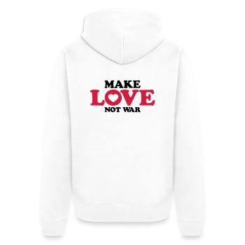 Spruch Not War - Unisex Premium Bio Zip Hoodie - Weiß - Hinten - Thijin (182cm)