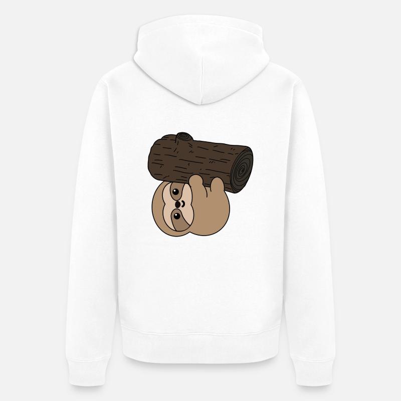 Faultier - Unisex Premium Bio Zip Hoodie - Weiß