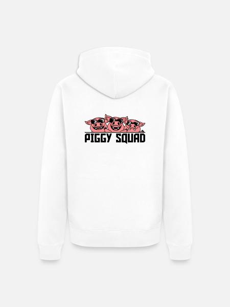 Crew Pig Piggy Squad - Unisex Premium Organic Zip Hoodie - white