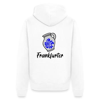 Hesse Bembel Apfelwein - Unisex Premium Bio Zip Hoodie - Weiß - Hinten - Thijin (182cm)