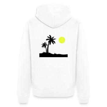 Île Palm - Veste à capuche bio Premium Unisexe - blanc - Dos - Thijin (182cm)