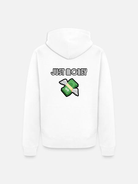 Geld - nur Geld - Unisex Premium Bio Zip Hoodie - Weiß