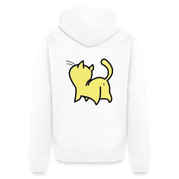 chat jaune - Veste à capuche bio Premium Unisexe - blanc - Dos - Thijin (182cm)