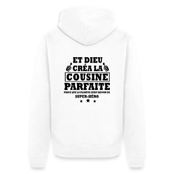 Cousine parfaite - Veste à capuche bio Premium Unisexe - blanc - Dos - Thijin (182cm)
