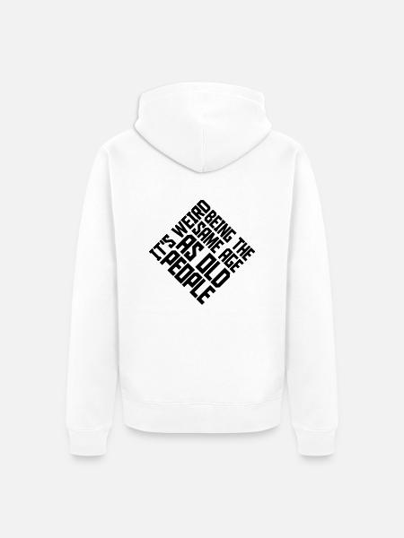 being old people age - Unisex Premium Organic Zip Hoodie - white