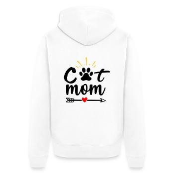Maman chat - Veste à capuche bio Premium Unisexe - blanc - Dos - Thijin (182cm)