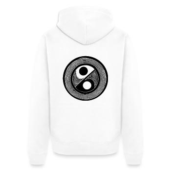 Yin Yang Sign Symbol Peace Happy 15 - Unisex Premium Organic Zip Hoodie - white - Back - Thijin (182cm)