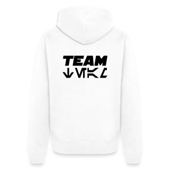 Team SW - Unisex Premium Bio Zip Hoodie - Weiß - Hinten - Thijin (182cm)