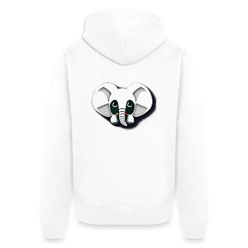 Kleiner Elefant Cartoon niedlich Abenteuer 11 - Unisex Premium Bio Zip Hoodie - Weiß - Hinten - Thijin (182cm)