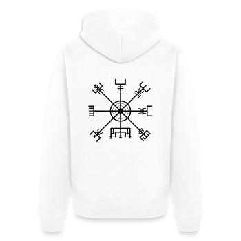 Vegvisir - Unisex Premium Organic Zip Hoodie - white - Back - Thijin (182cm)